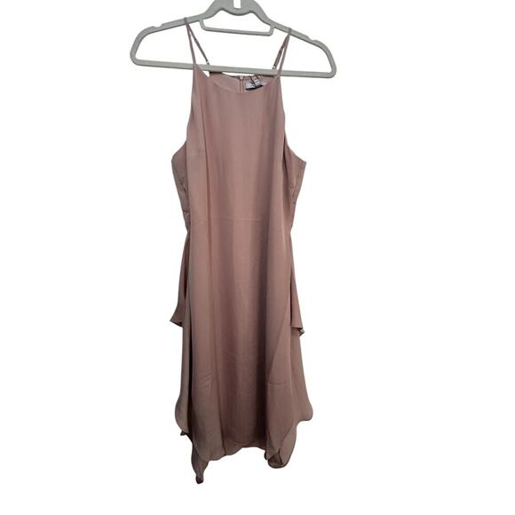 NWT Naked Zebra Women's Tan Tie Waist Sleeveless Wrap Dress Size Medium - Picture 1 of 7